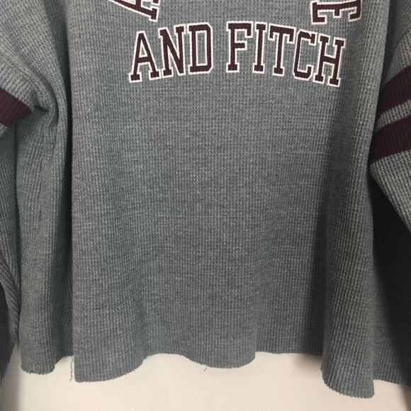 Abercrombie & Fitch Crew Neck Long Sleeve Crop Thermal Top Size XL - Picture 4 of 9